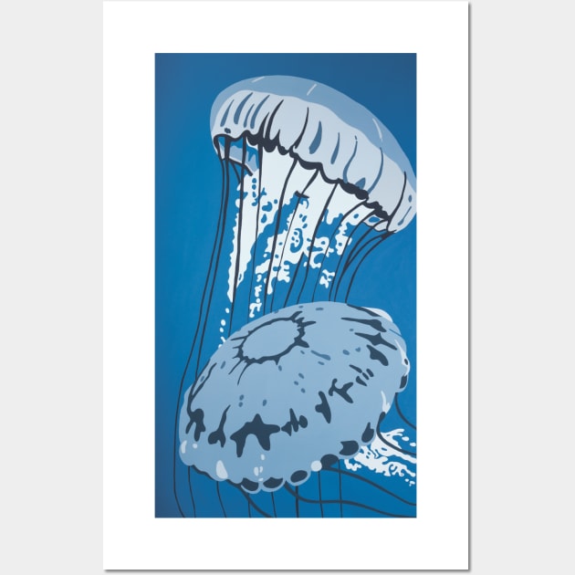 Jellyfish DEEP BLUE SEA Wall Art by Griffioen